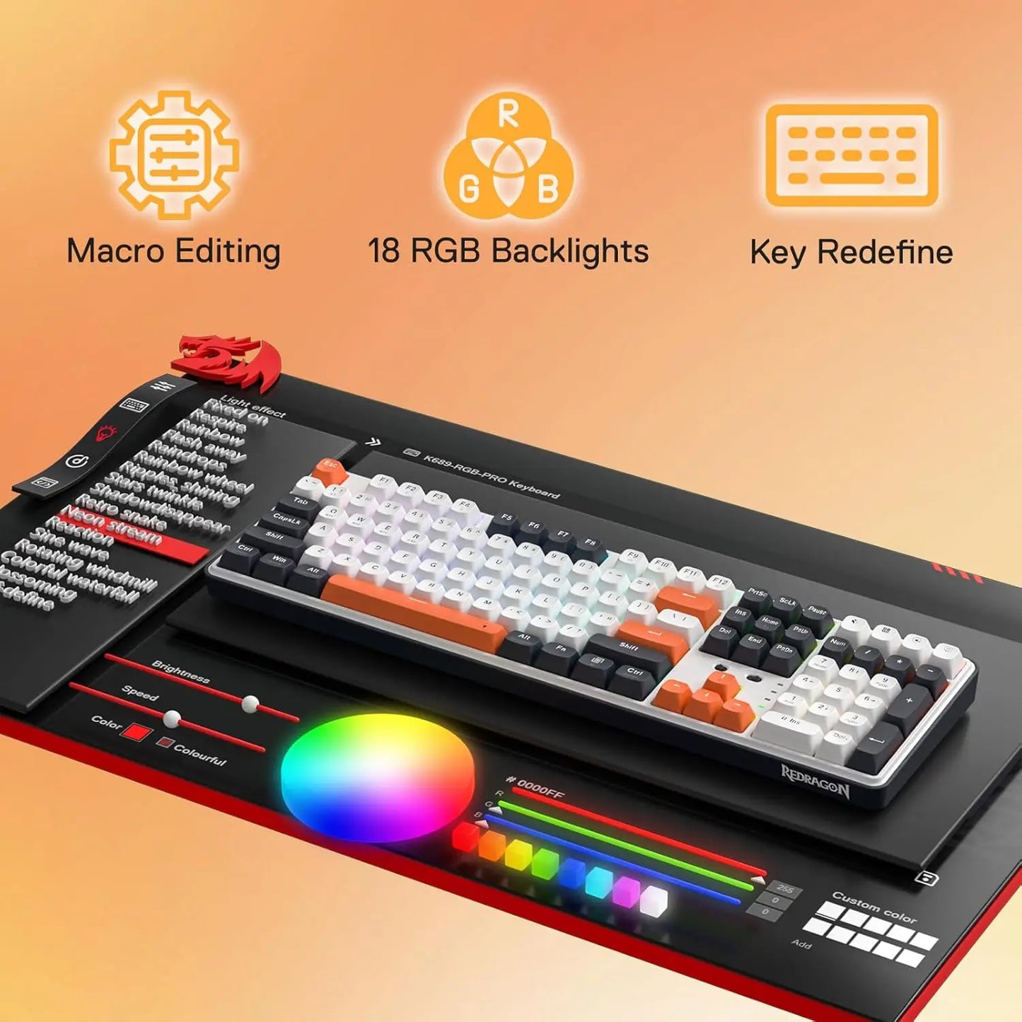 Redragon K689 PRO Wireless Gasket RGB Gaming Keyboard Hot Swappable