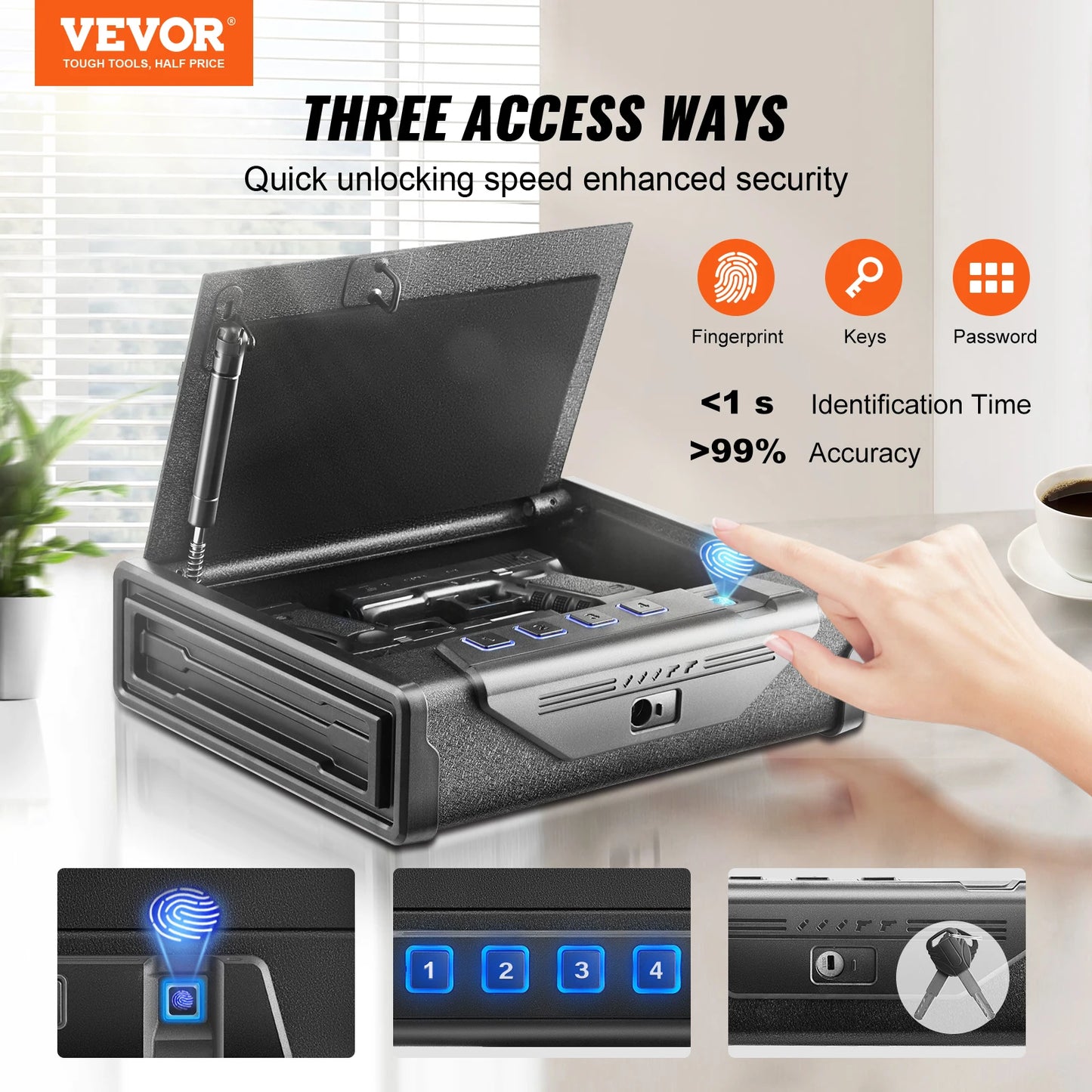 VEVOR Gun Safe Biometric Quick Access Case For Pistols