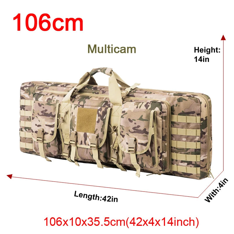 LQARMY Tactical Double Rifle Case With Molle Rifle Bag