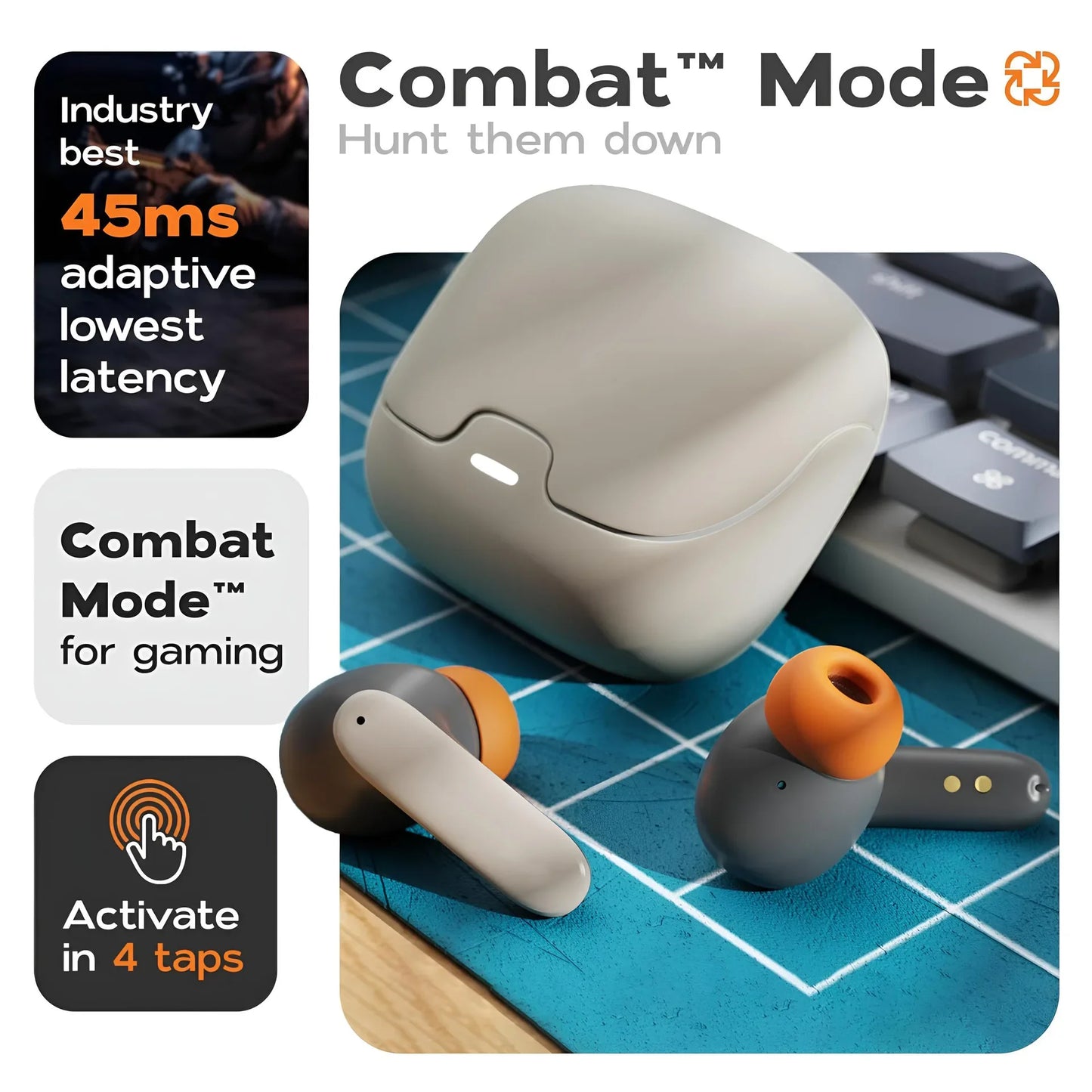 Jogrytece BT 5.4 TWS Earbuds Low Latency Game Mode
