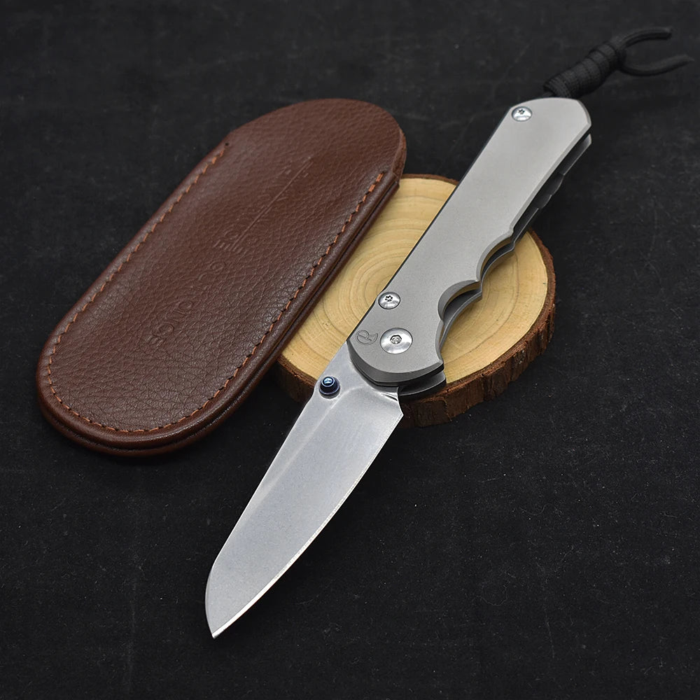 LUOKESI Folding Knife S35VN Blade Ball Bearing Stone Wash Titanium