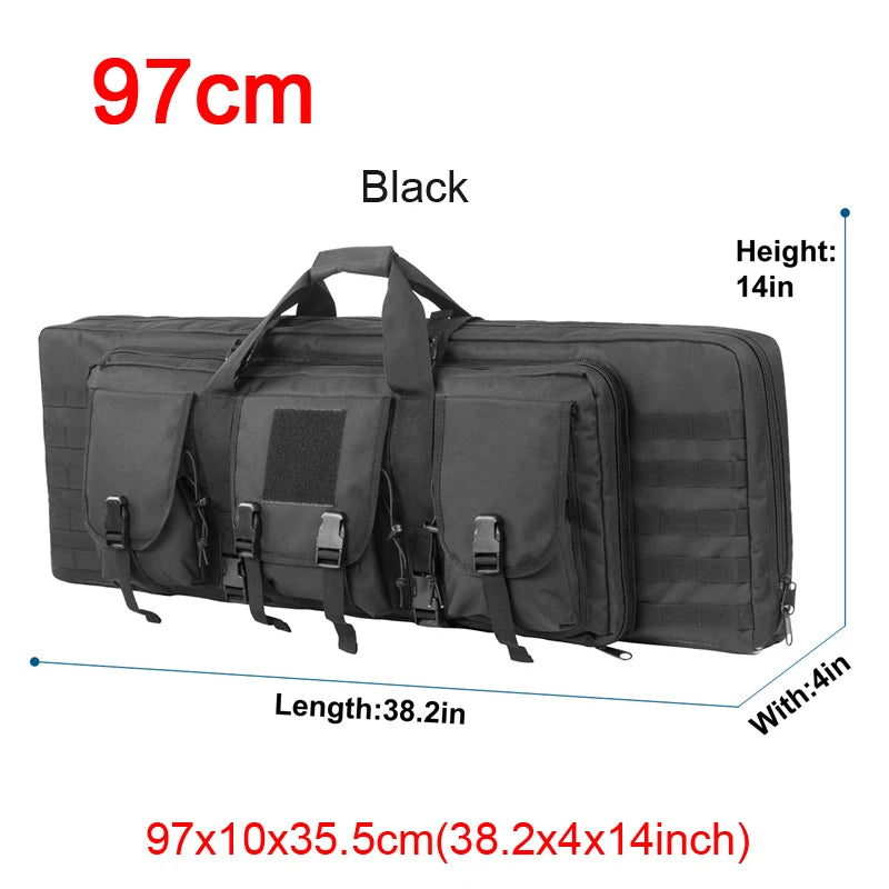 LQARMY Tactical Double Rifle Case With Molle Rifle Bag