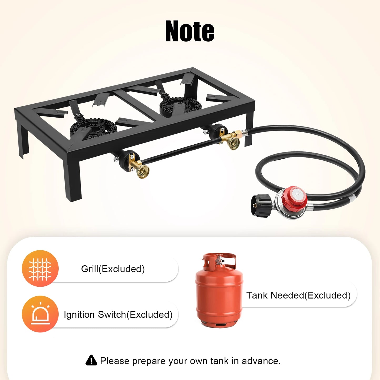 Portable 8000W Double Burner Gas Stove With Regulator