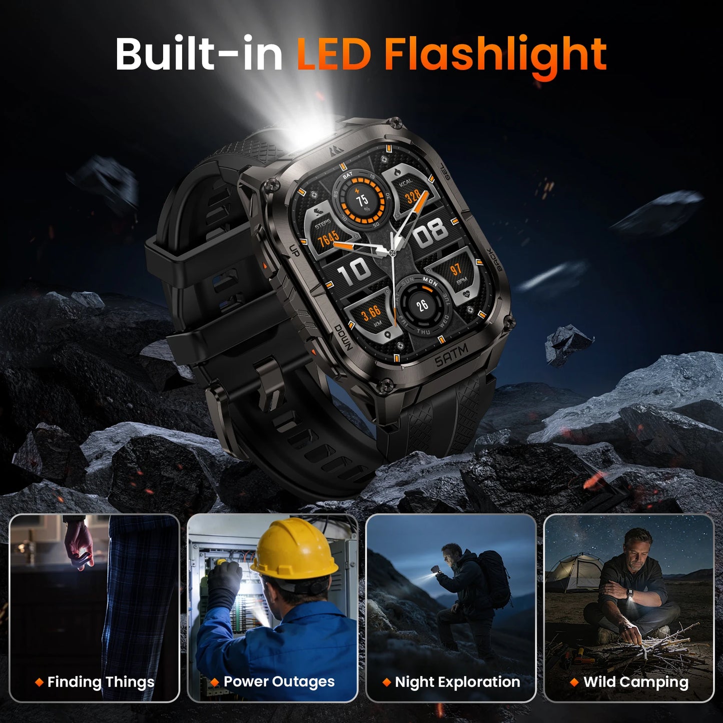 KOSPET Tank M4C GPS Smartwatch MILSTD 810H 5ATM For Men
