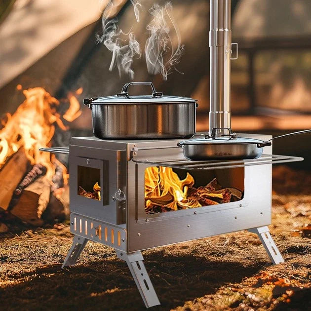 Wood Burning Stove Portable for Outdoor Heating and Cooking