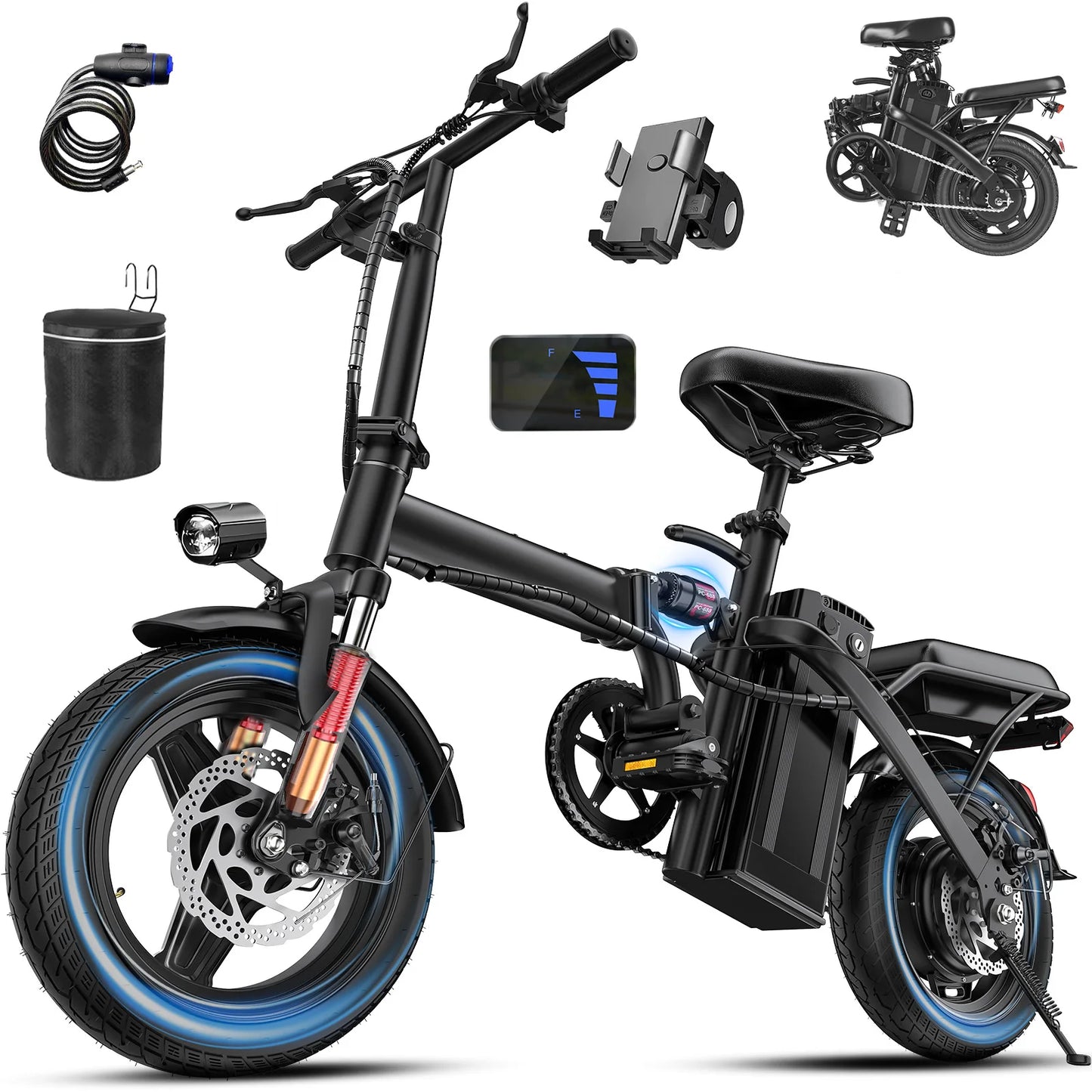 LELEKUAI Folding Electric Bicycle for Adults and Teens