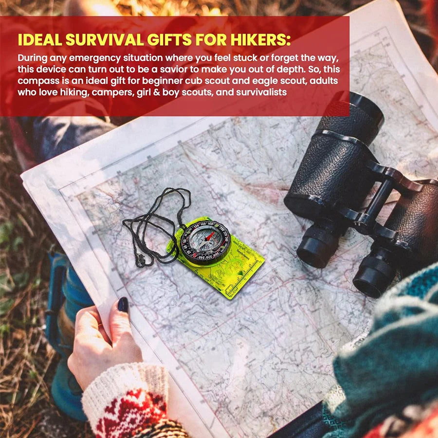 Professional Waterproof Camping Compass for Outdoor Navigation and Map Reading