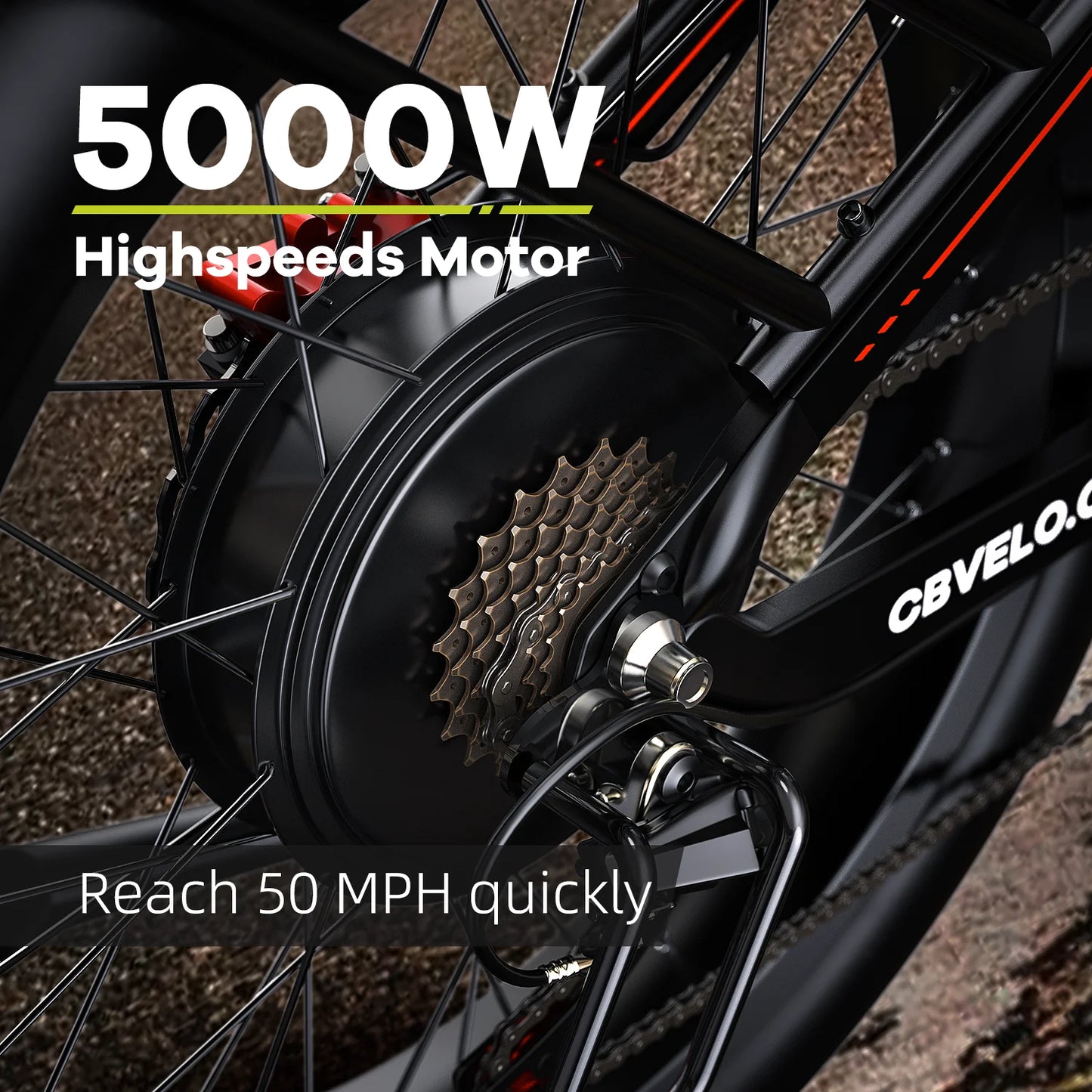 Cybervelo EK9 5000W Offroad Fat Tire Electric Bike Long Range