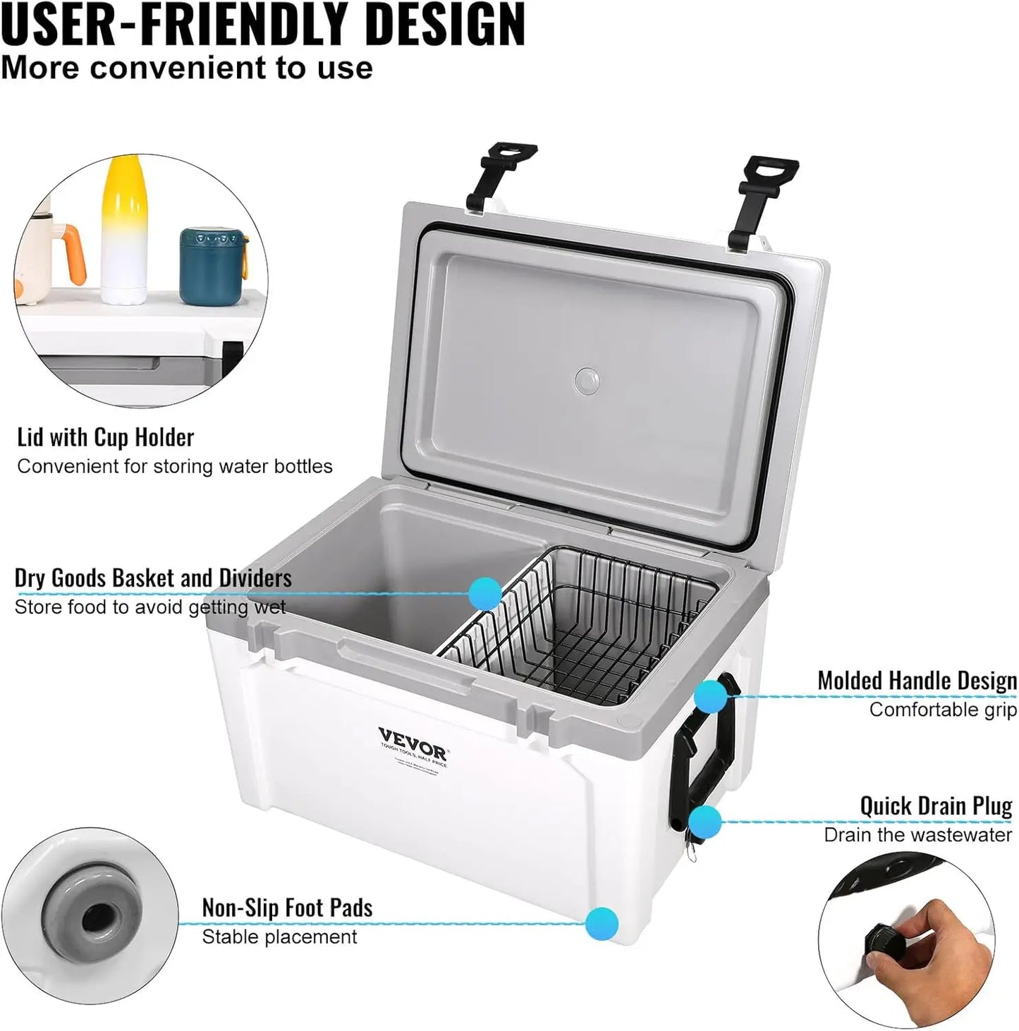 Ultra Light Hard Cooler For Camping And Travel Gear