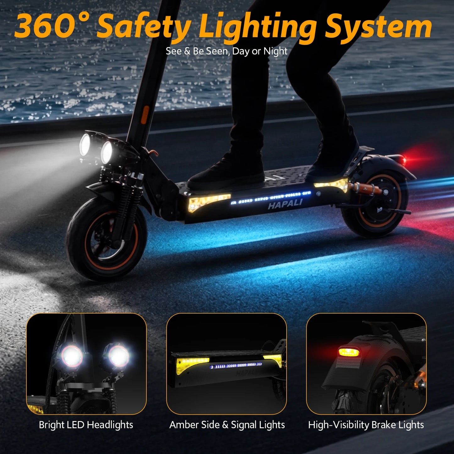 Osboo Off Road Electric Scooter 1200W 31MPH 31 Mile Range All Terrain Brakes