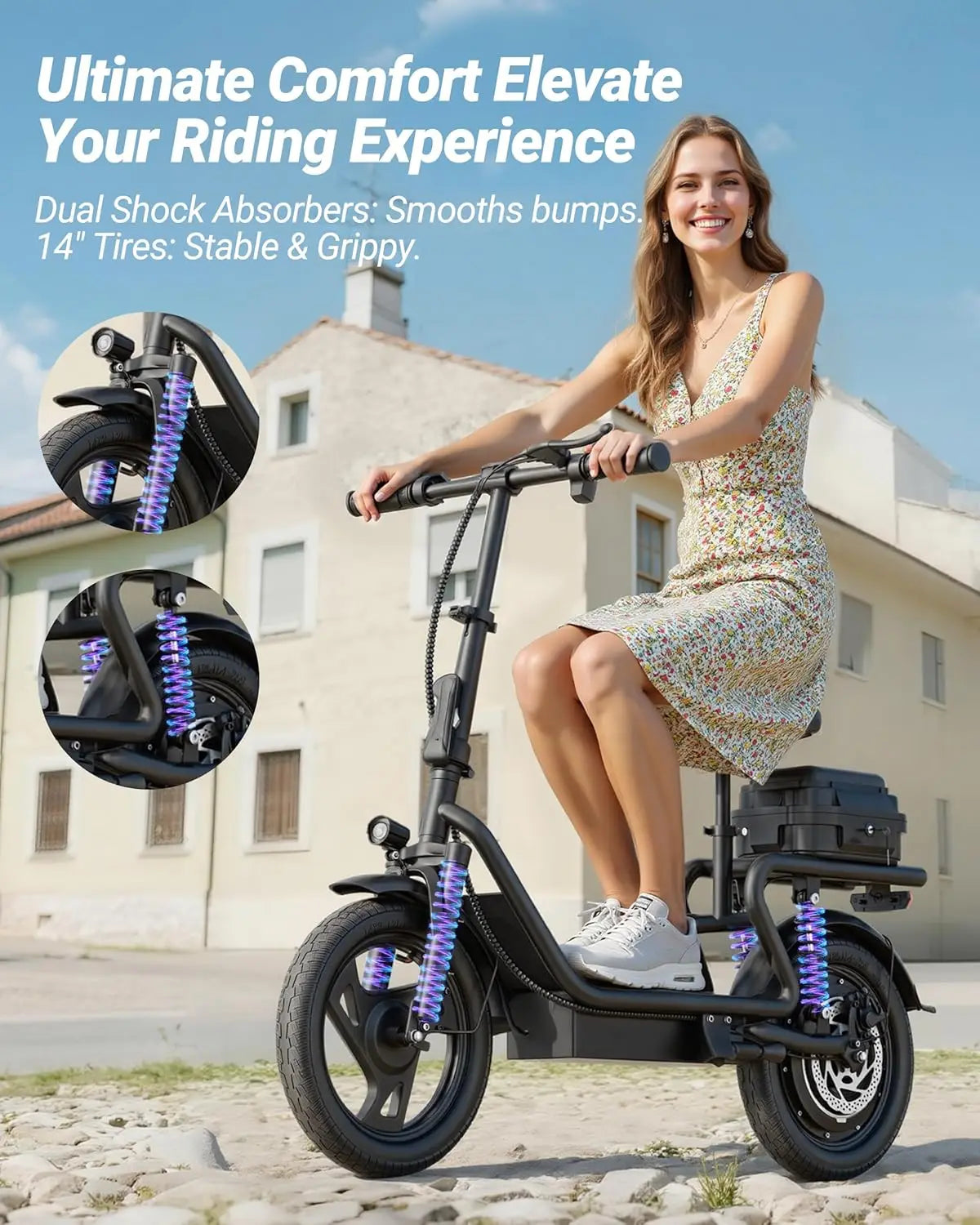 AOVOPRO Electric Scooter For Adults 500W Up To 22 Mph