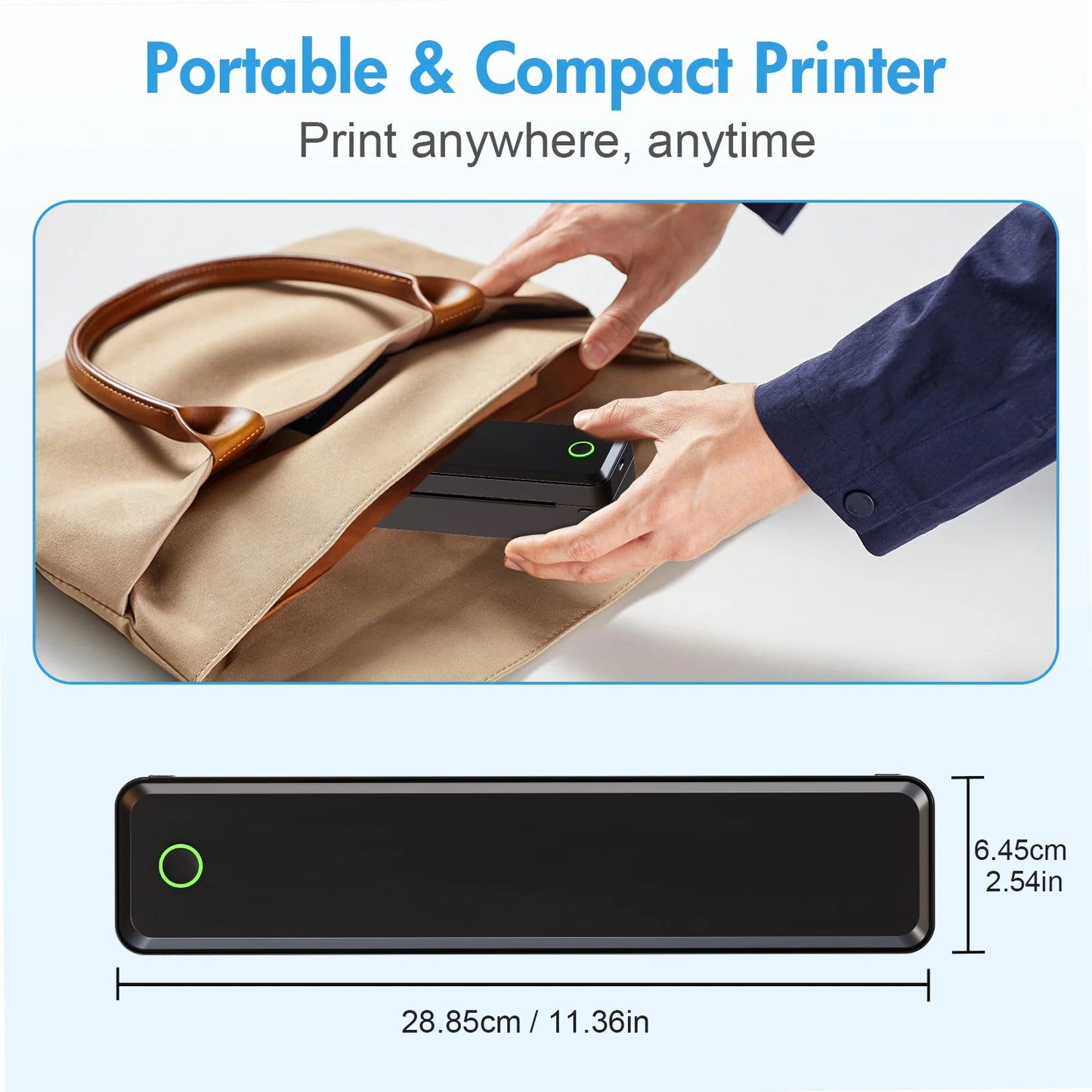 Portable Wireless Inkless Thermal Label Printer Android iOS Laptop