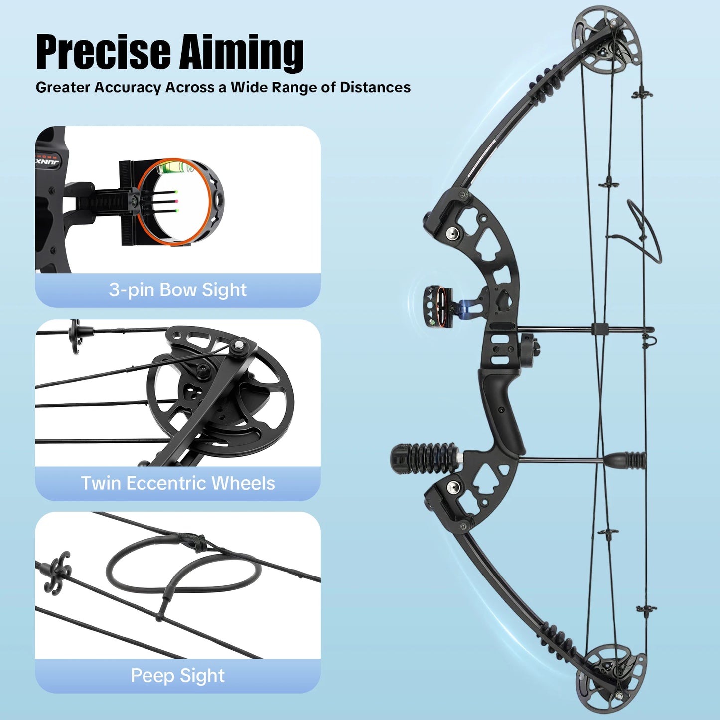 Compound Bow Set for Adults Right Hand with 12 Arrows