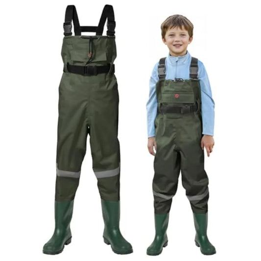 HISEA Youth Chest Waders With Boots Waterproof PVC