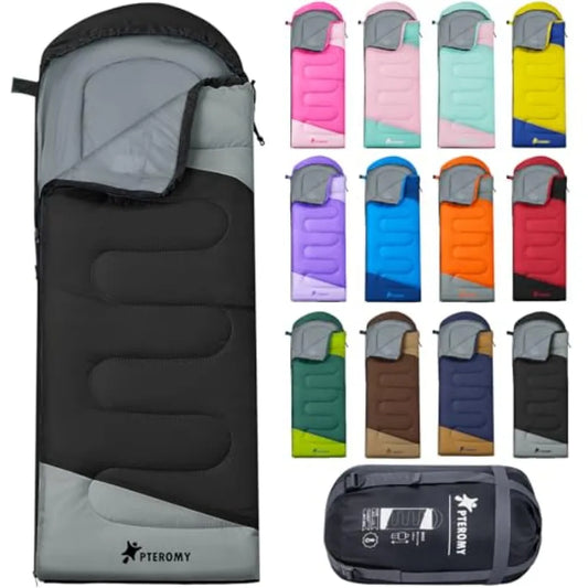 Lightweight Adult Sleeping Bag For Backpacking Camping Water Resistant Washable