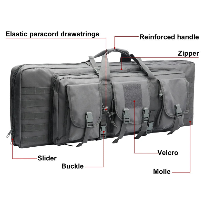 LQARMY Tactical Double Rifle Case With Molle Rifle Bag