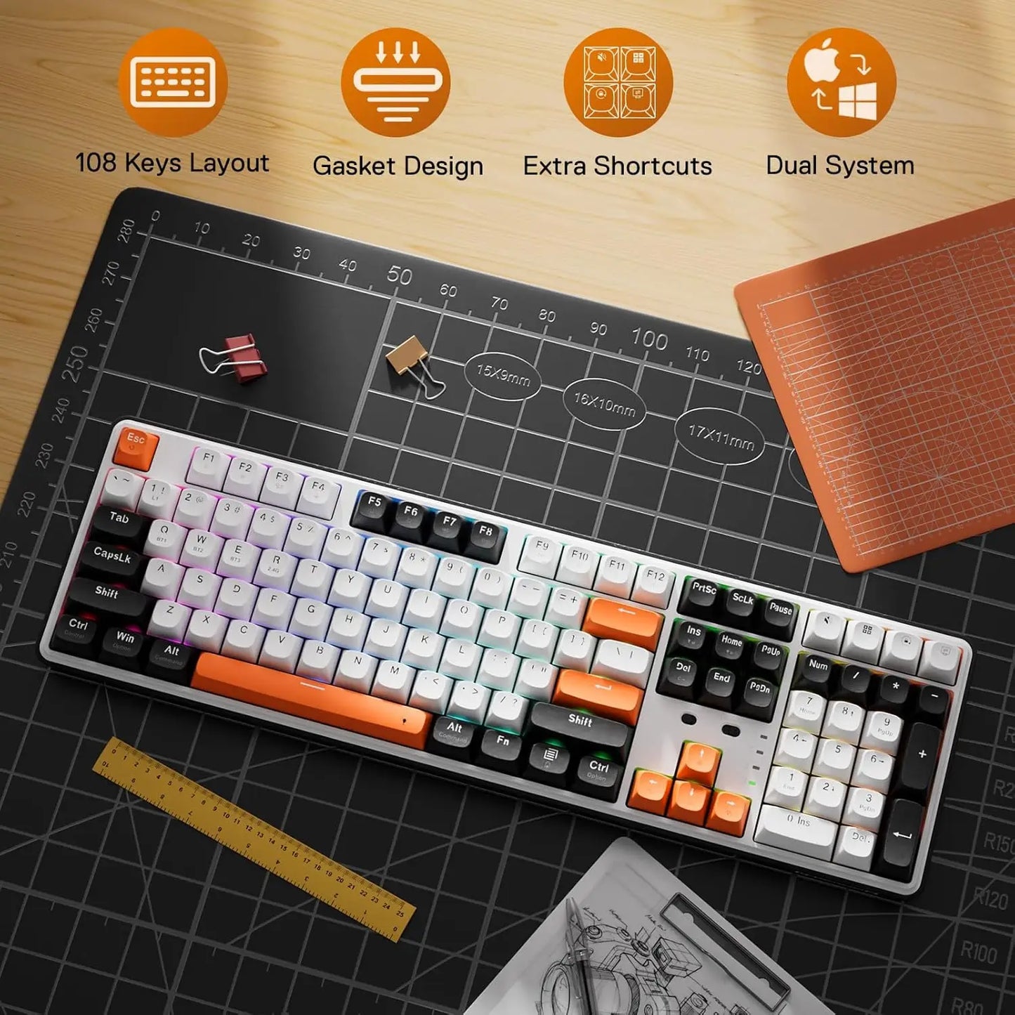 Redragon K689 PRO Wireless Gasket RGB Gaming Keyboard Hot Swappable