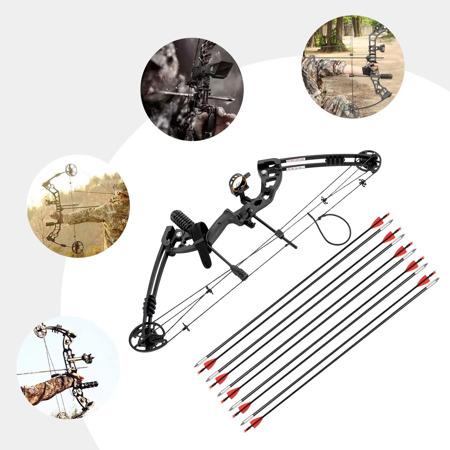 Compound Bow Set Right Hand Adjustable Draw 310fps