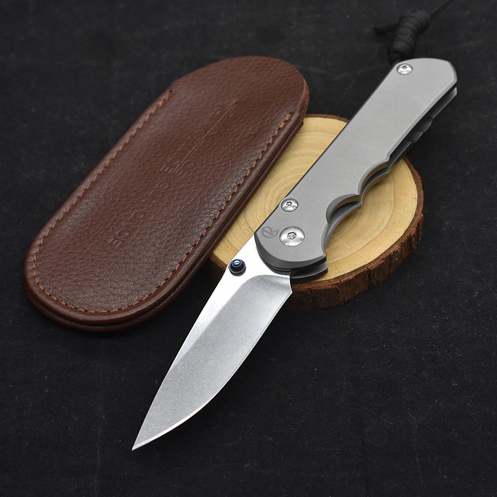 LUOKESI Folding Knife S35VN Blade Ball Bearing Stone Wash Titanium