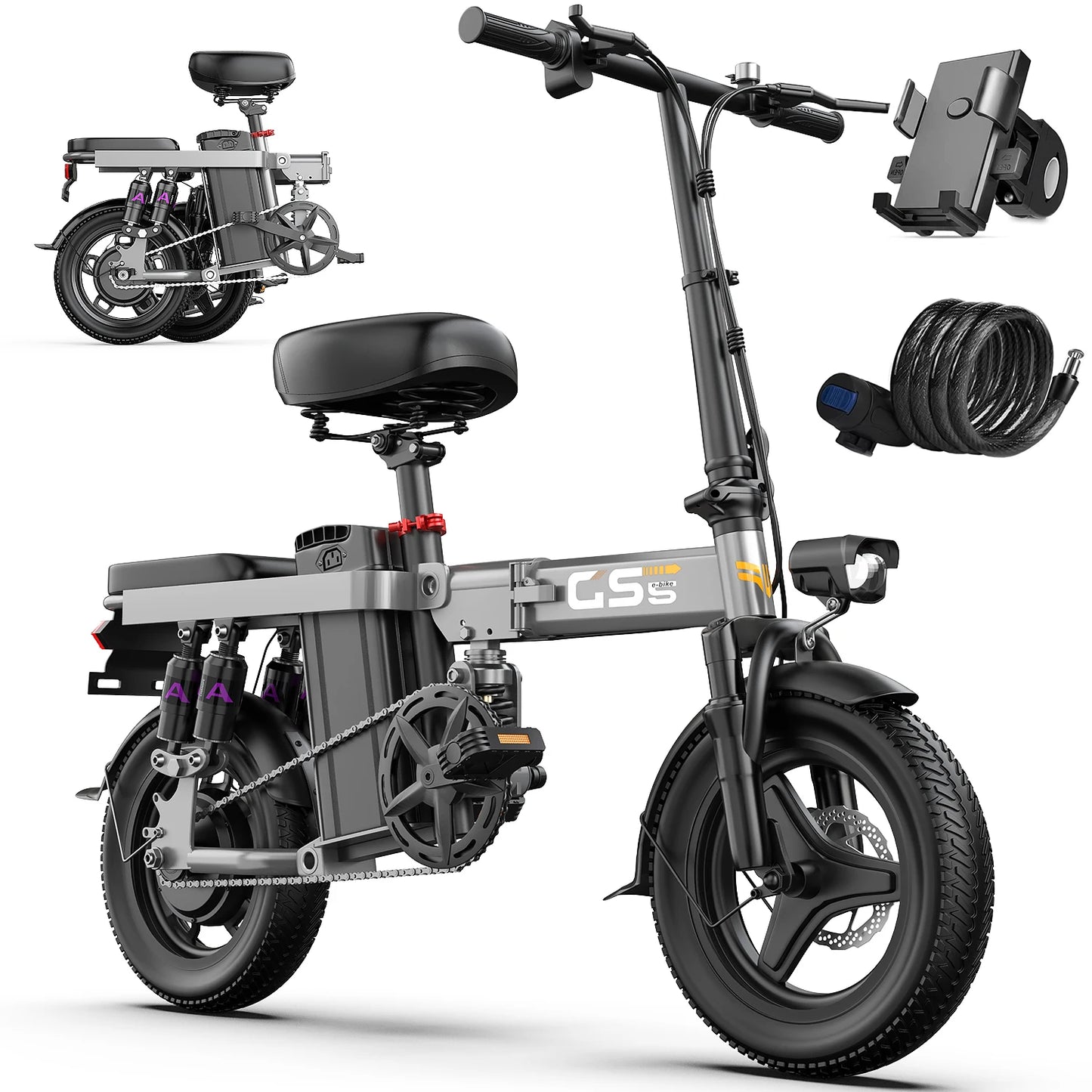 UPlee GS5 48V 15Ah Folding Electric Bike For Adults