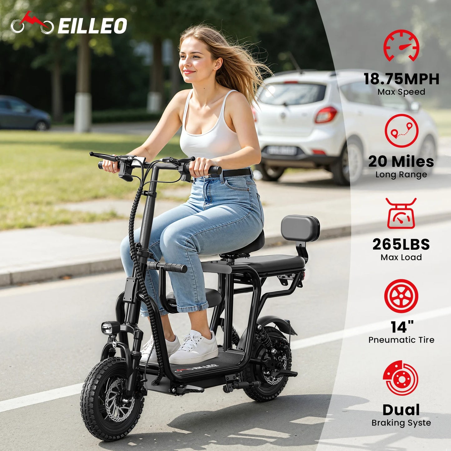 EILLEO SPACEWALK Foldable Electric Scooter With Seat 750W Motor
