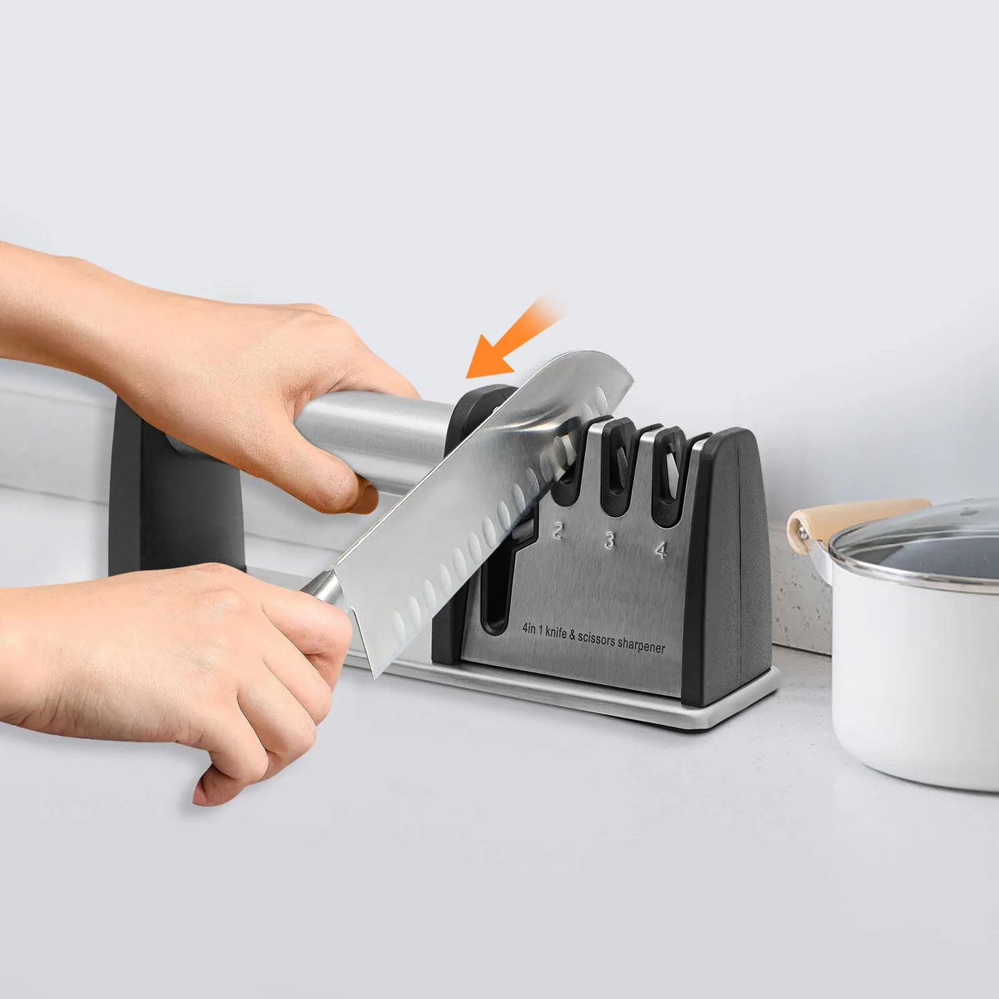 Professional Knife Sharpener 4 Stage Ceramic Tungsten Kitchen Sharpening Tool