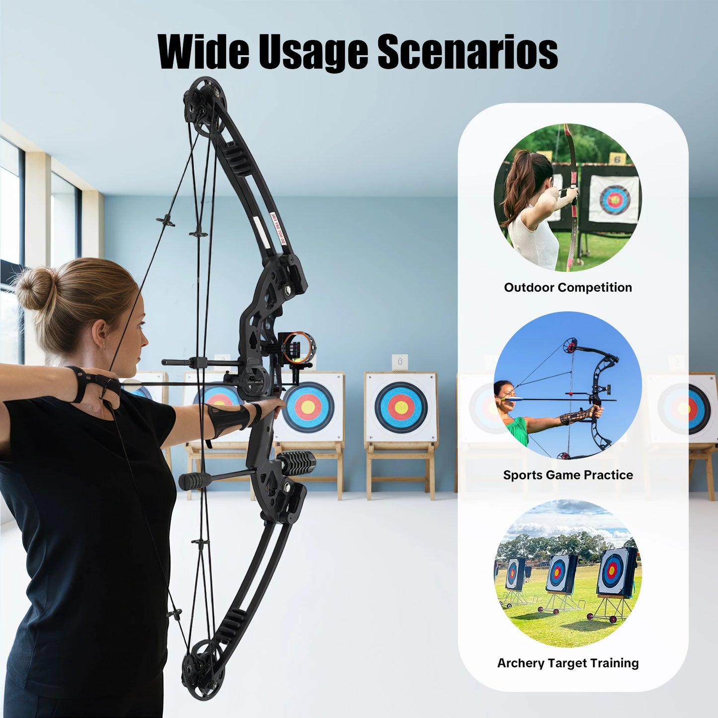 Compound Bow Set for Adults Right Hand with 12 Arrows
