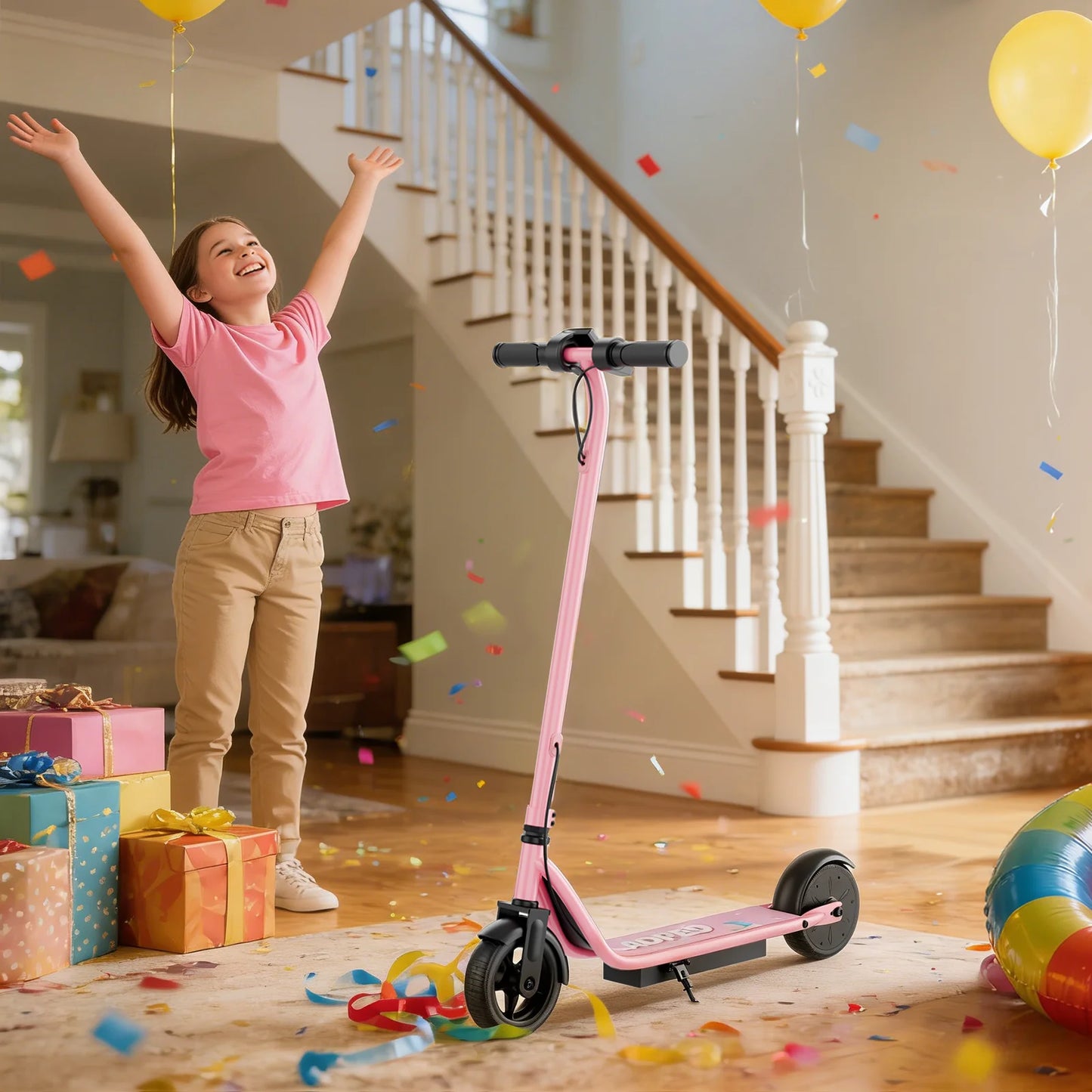 Ladped Electric Kids Scooter With Three Speeds And 250W Motor
