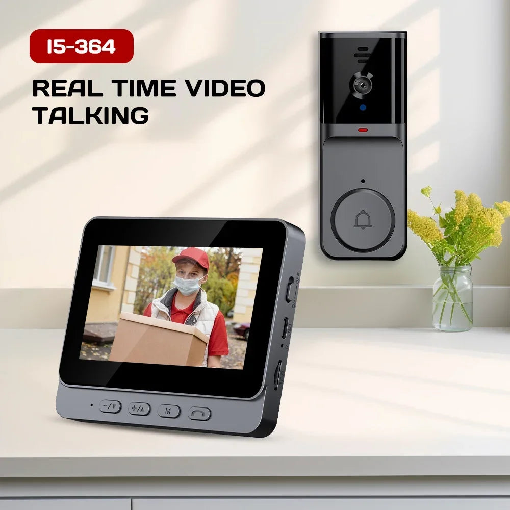 WiFi Wireless Intercom Doorbell With IPS Screen Two Way Audio