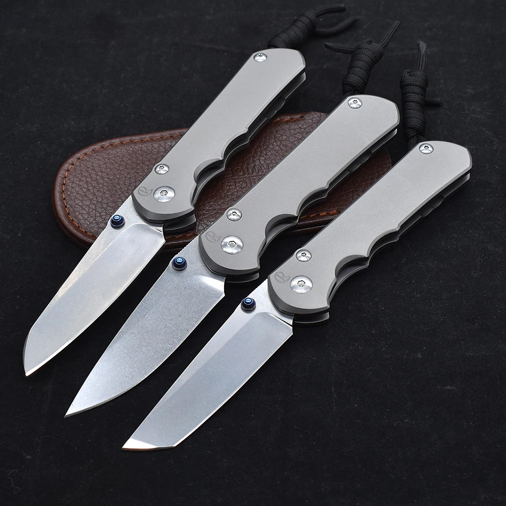 LUOKESI Folding Knife S35VN Blade Ball Bearing Stone Wash Titanium