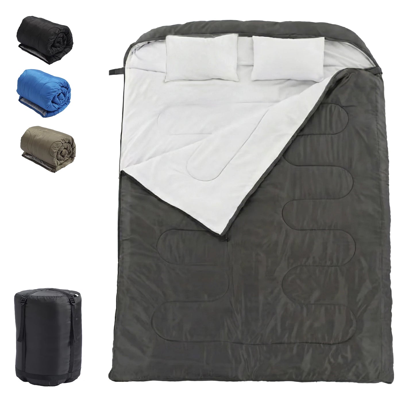 JHK Sleeping Bag For Adults Lightweight 3 Season Camping With Pillow