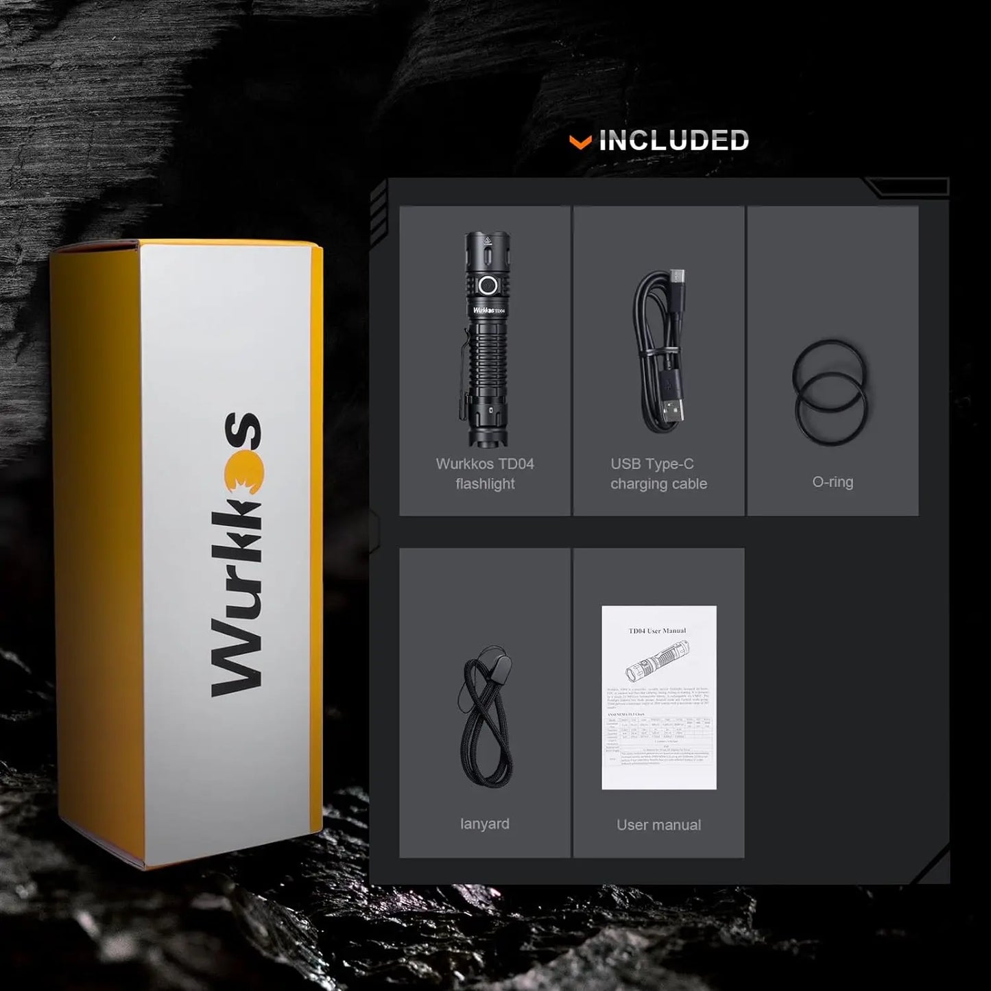 Wurkkos TD04 Rechargeable Tactical Flashlight For Everyday Carry