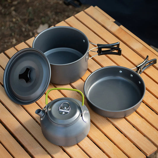 APWIKOGER 3 Piece Camping Cookware Set for Outdoor Cooking
