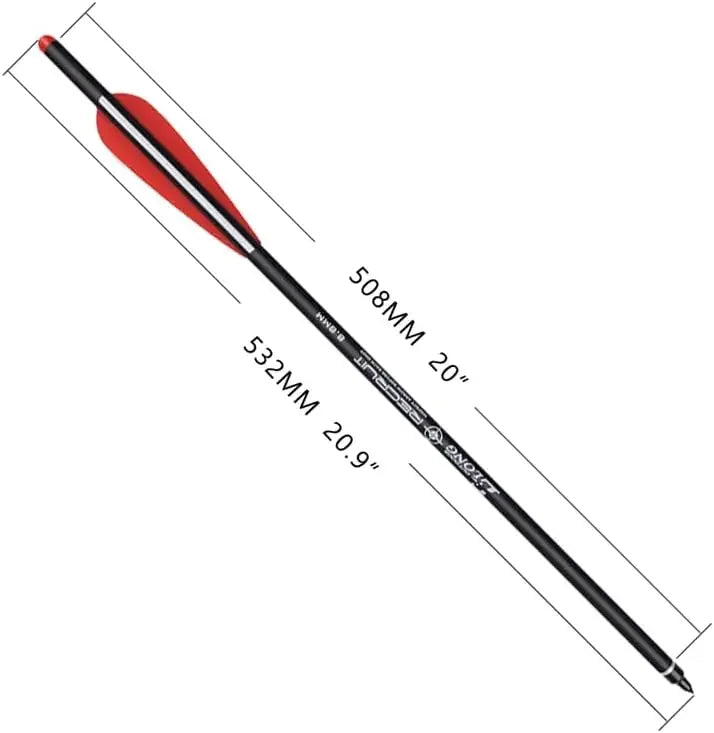 ELONG OUTDOOR Carbon Crossbow Bolts With Hunting Broadheads 6 Pack