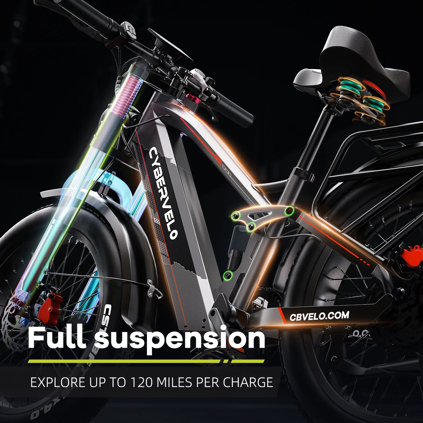 Cybervelo EK9 5000W Offroad Fat Tire Electric Bike Long Range