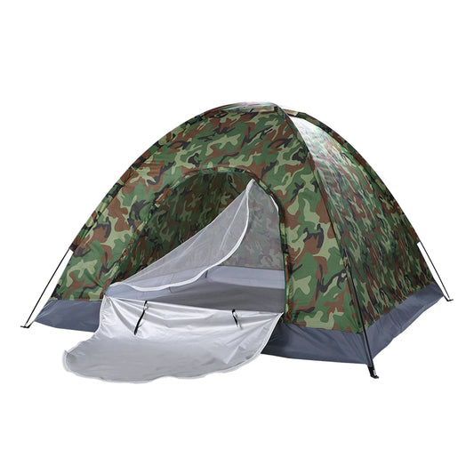 Dome Camping Tent Waterproof Polyester Fiberglass Poles Outdoor Uv Protected