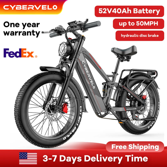 Cybervelo EK9 5000W Offroad Fat Tire Electric Bike Long Range