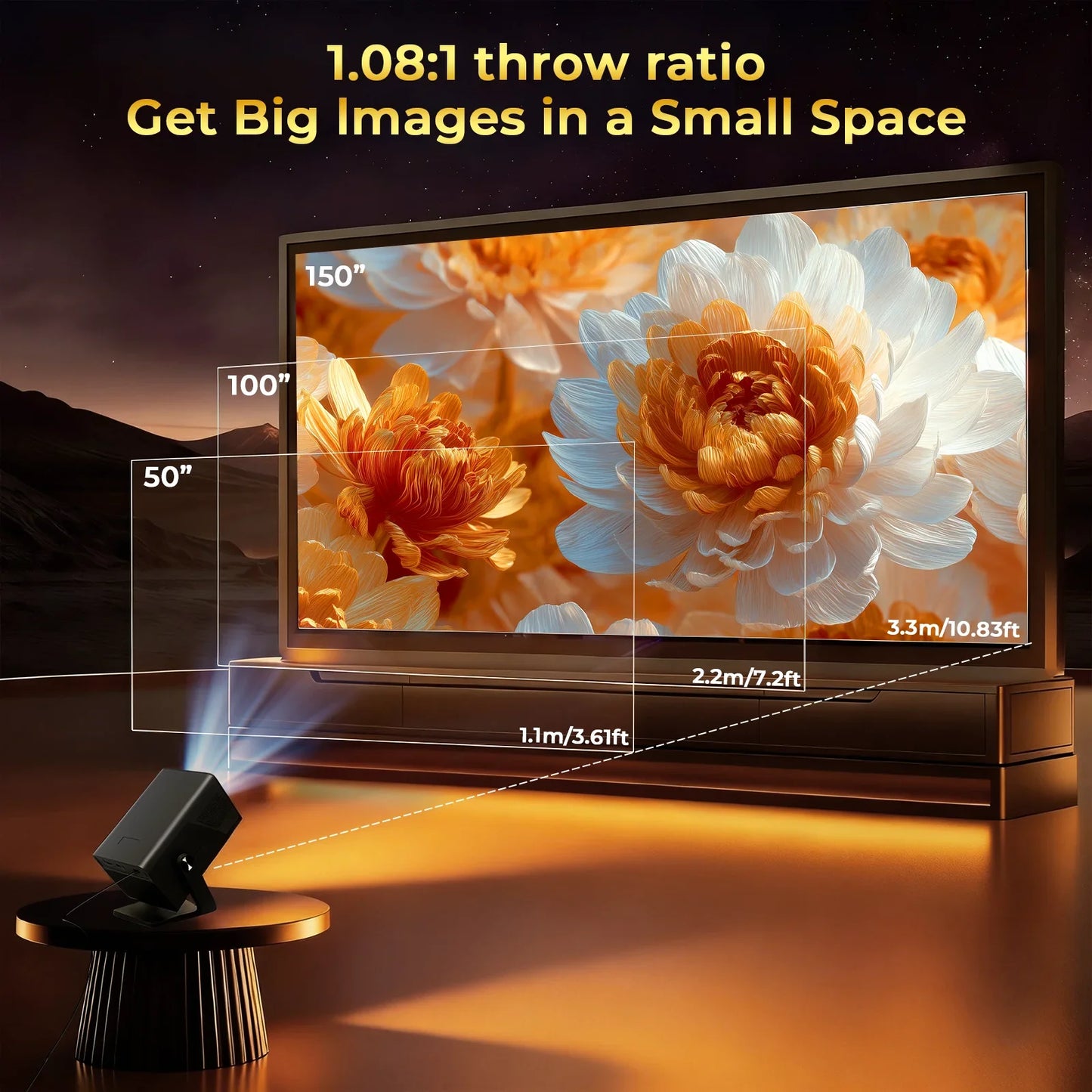X7 AI Smart Projector With Android OS And 1000 ANSI
