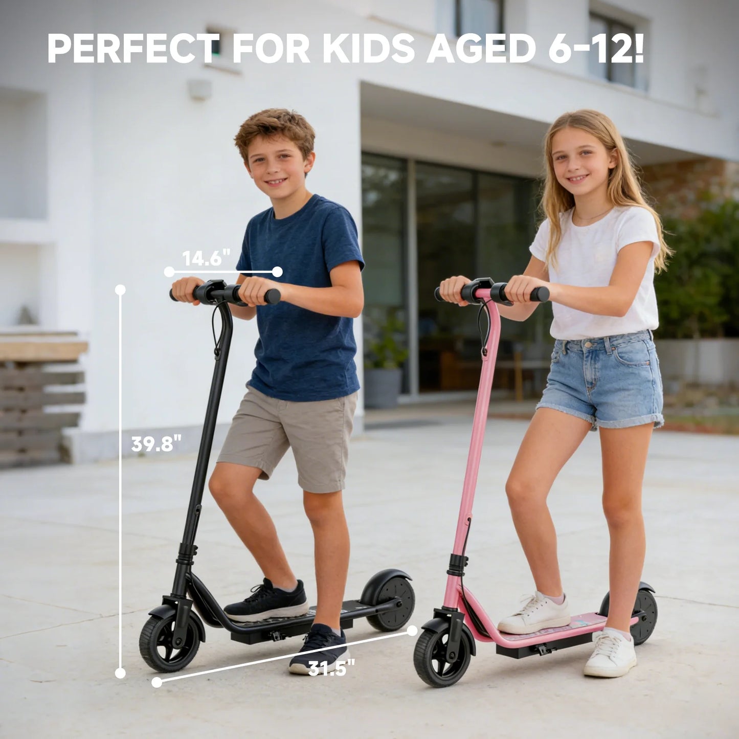 Ladped Electric Kids Scooter With Three Speeds And 250W Motor