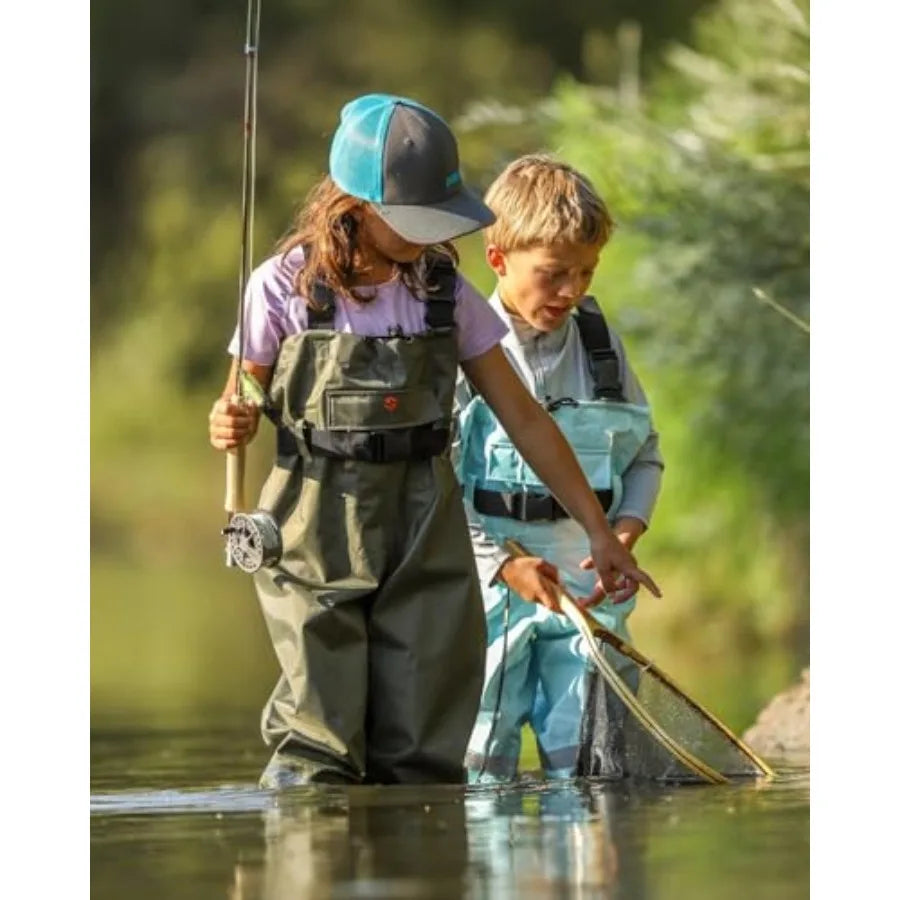 HISEA Youth Chest Waders With Boots Waterproof PVC