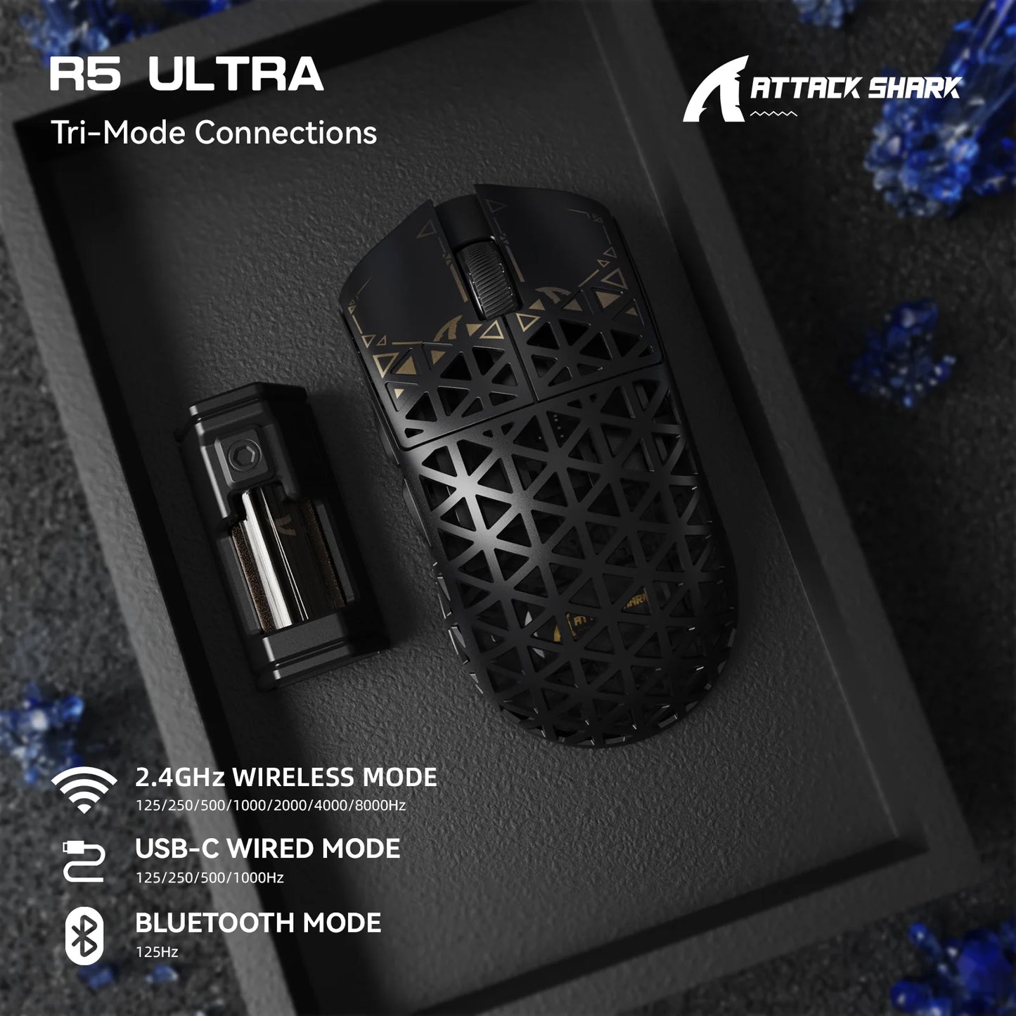 Attack Shark R5 Ultra Wireless Gaming Mouse With 42000 DPI