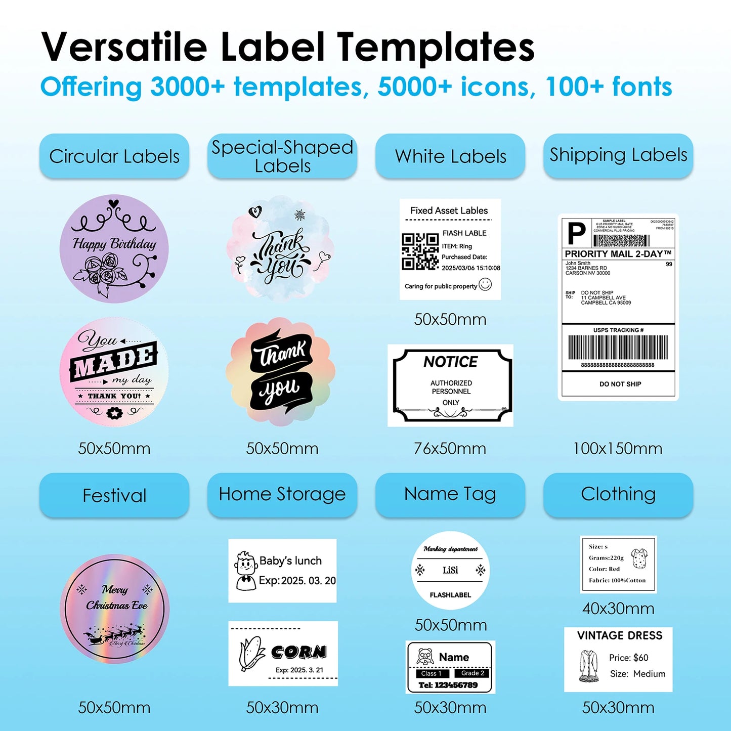 Thermal Label Printer For Shipping Labels Compatible Android iPhone Windows