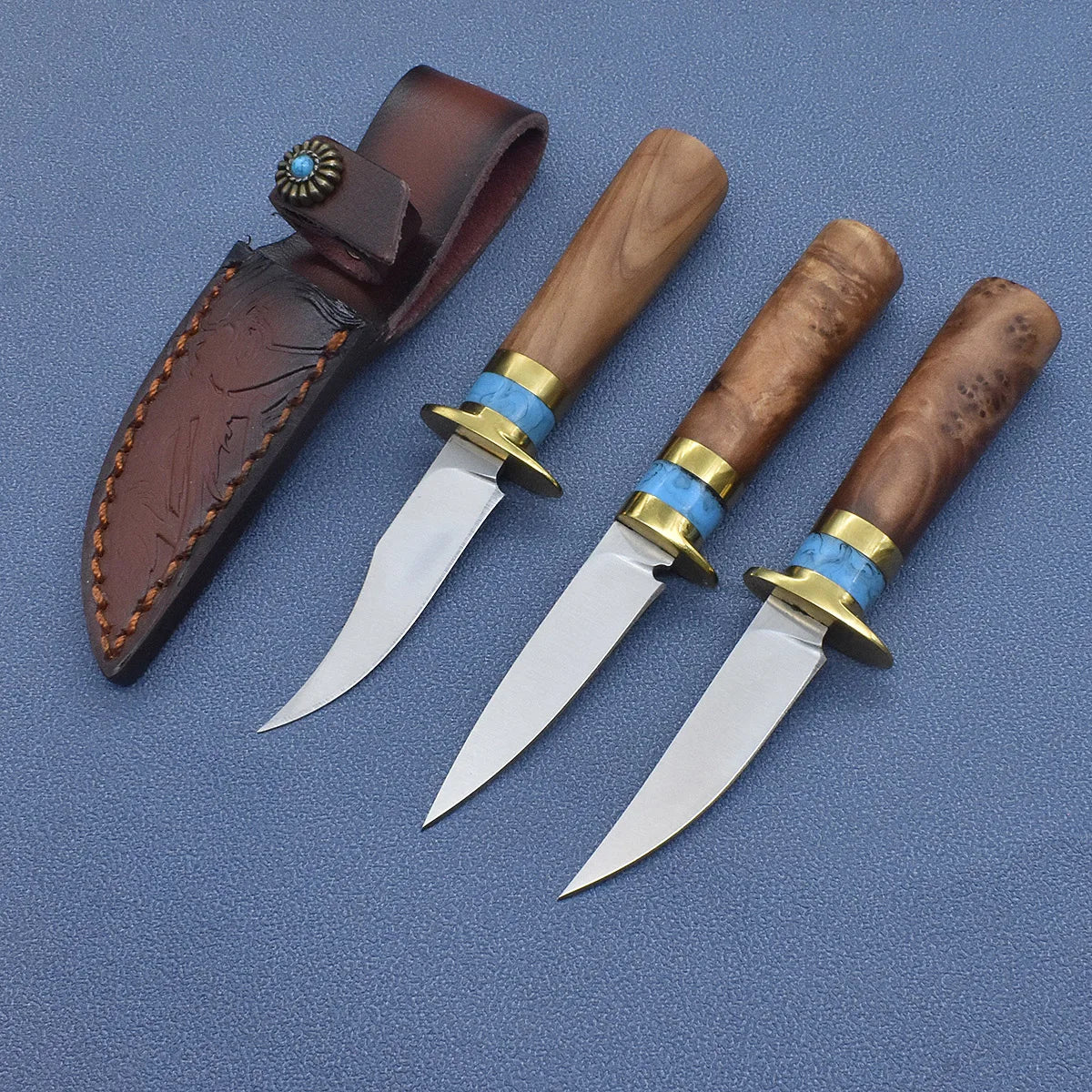 BlackDragon Outdoor Camping Knife With Wooden Handle Fixed Blade Survival