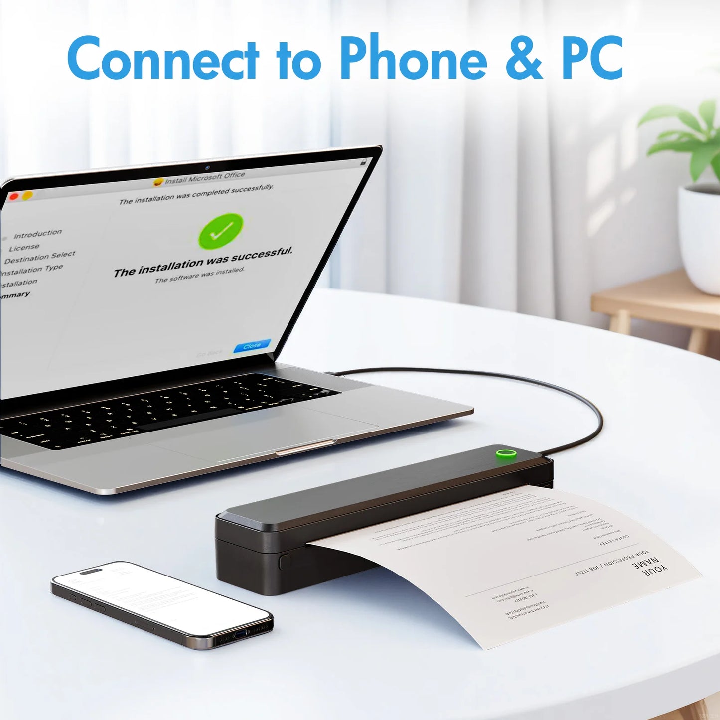 Portable Wireless Inkless Thermal Label Printer Android iOS Laptop