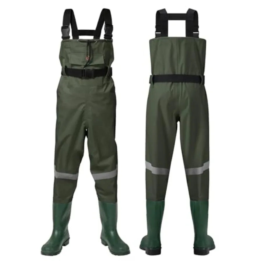 HISEA Youth Chest Waders With Boots Waterproof PVC