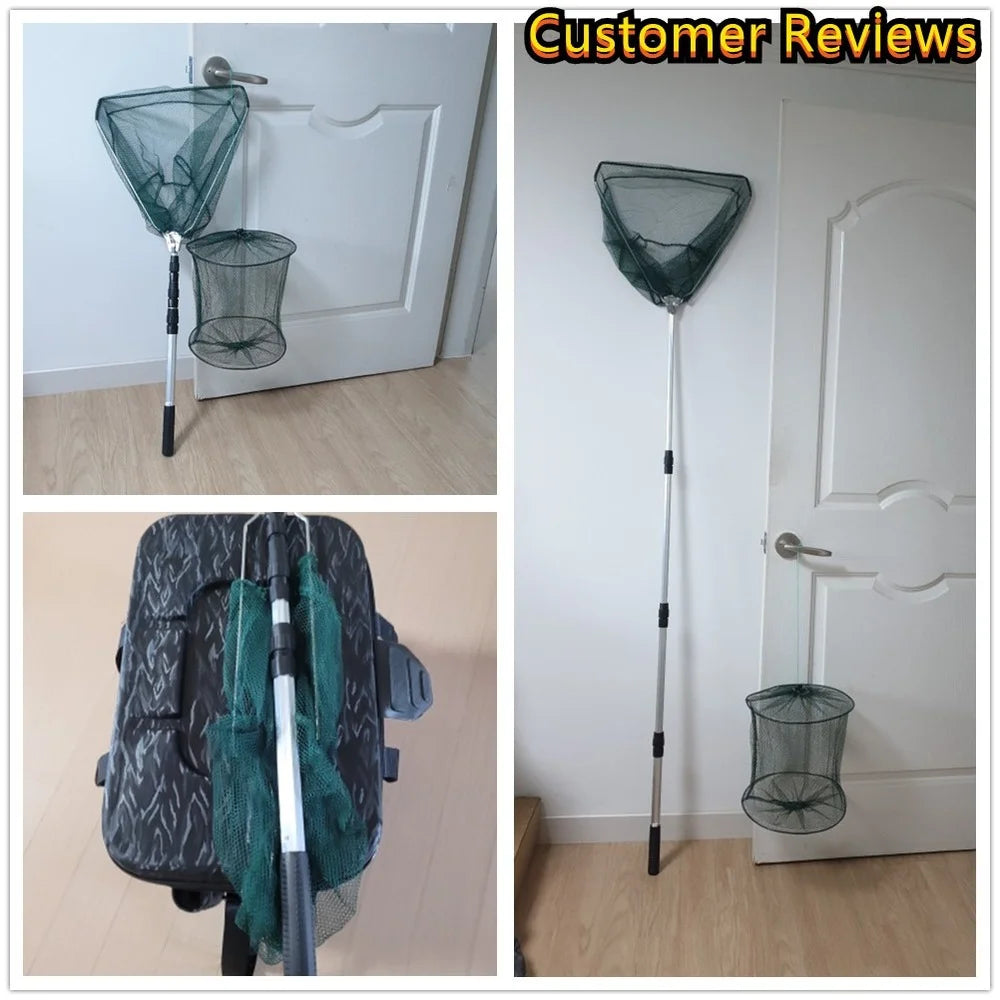 Telescopic Landing Net For Fly Fishing Folding Mesh Net