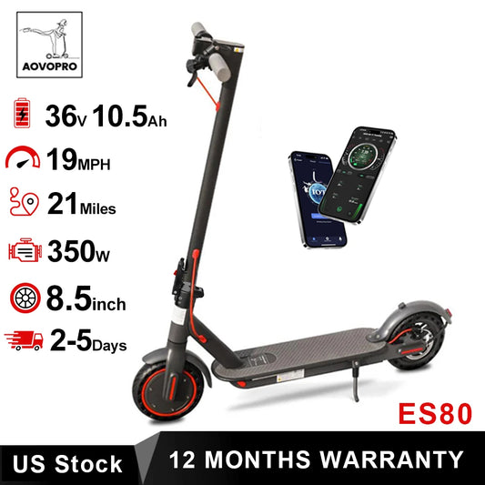 AOVOPRO ES80 350W Electric Scooter Foldable With Smart App Control
