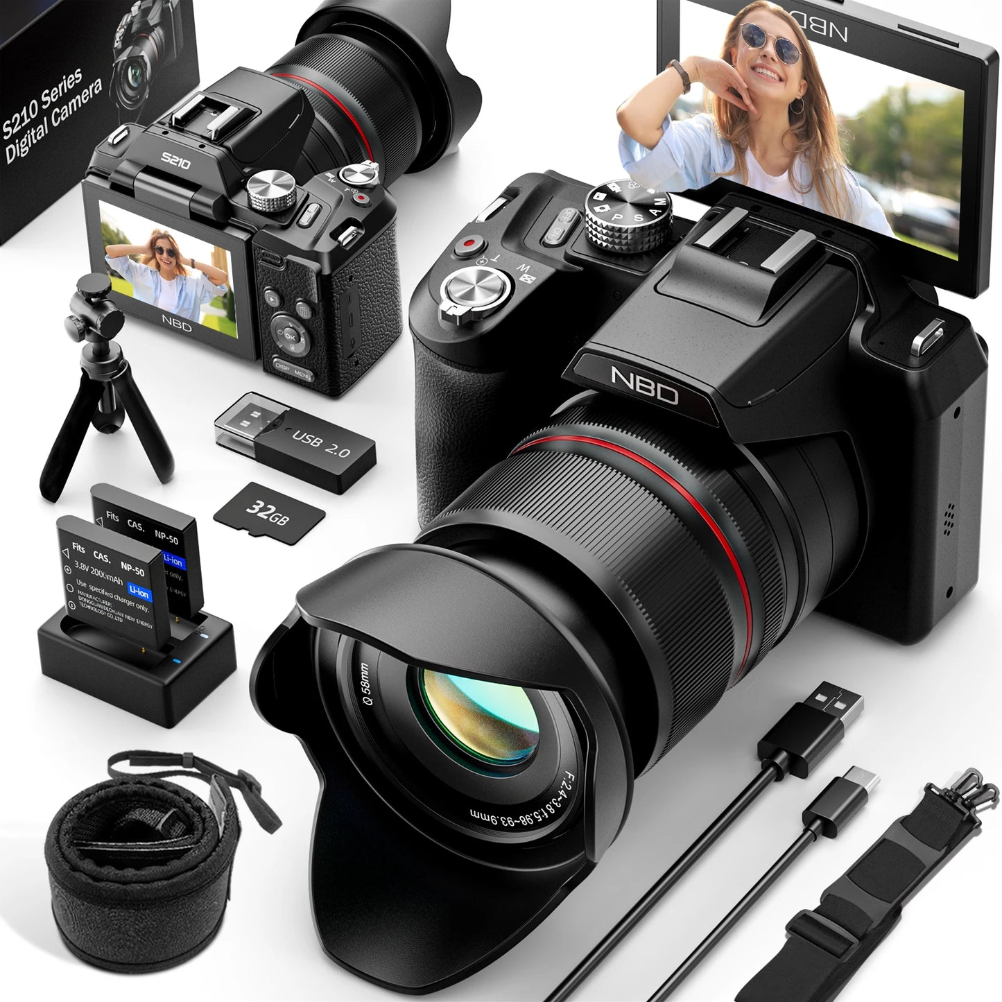 NBD 64MP 16X Optical Zoom Digital Camera With WiFi