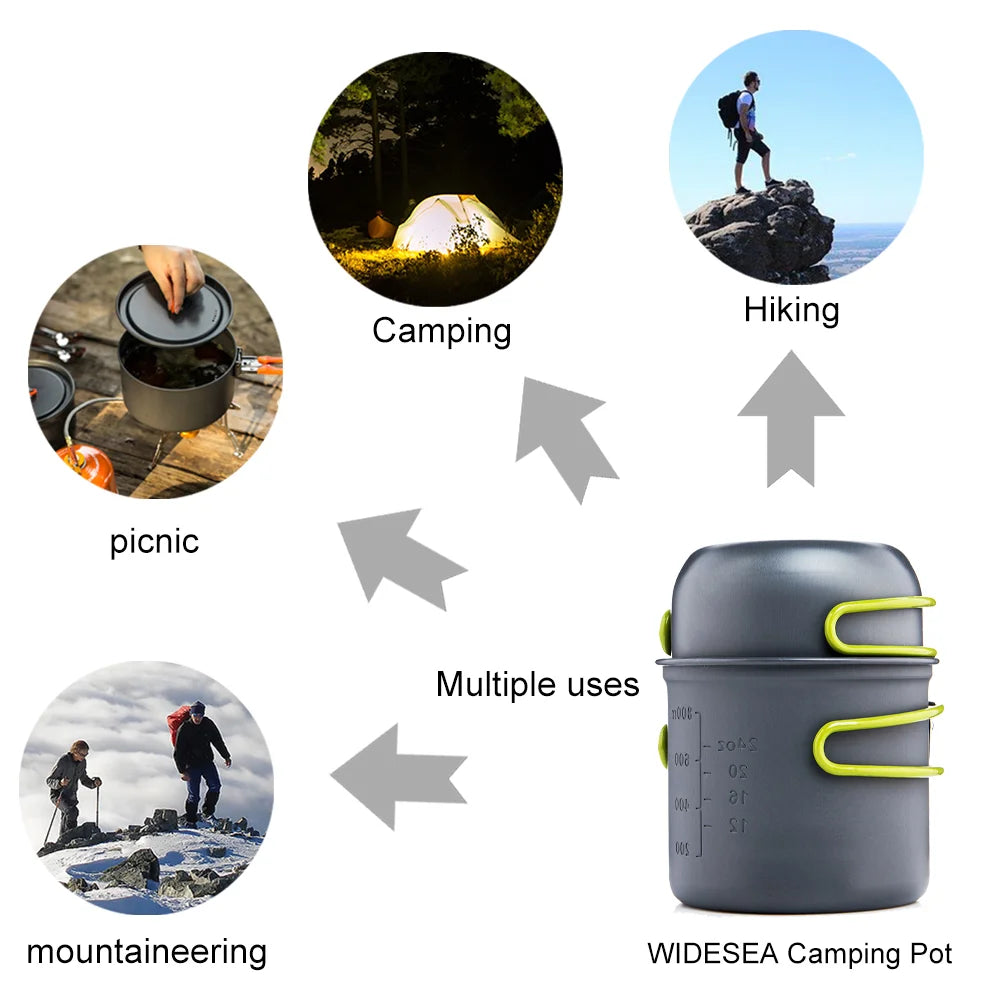 Widesea Ultralight Camping Cookware Set Outdoor Tableware