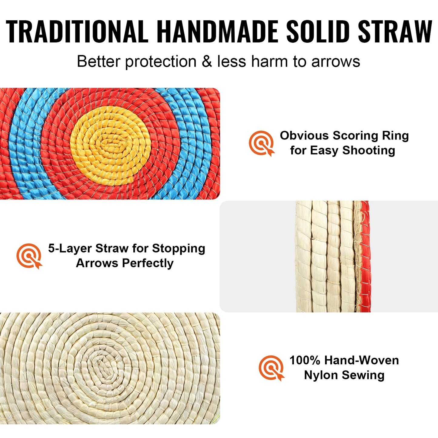 Traditional Straw Round Archery Target for Backyard Practice